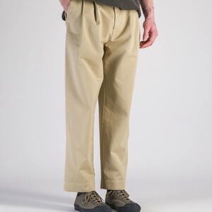 ROUCHA Pleated Relaxed-Fit Chinos in Light Khaki